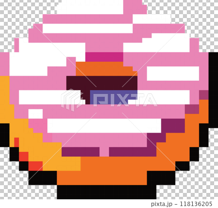 Strawberry cream flavored donuts 118136205