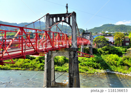 天女橋/三峰川周辺を高遠町中心街側より望む(長野県伊那市)【2024.9】 天女橋/三峰川周辺を高遠町中心街側より望む(長野県伊那市)【2024.9】 118136653