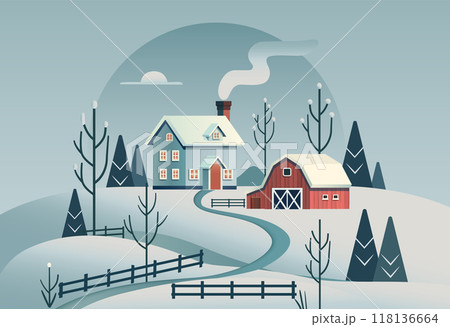 Winter Wonderland: Cozy Cabin and Barn 118136664