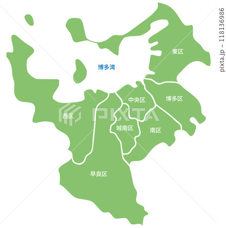 分割できる福岡市地図　区名あり 118136986