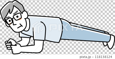 Senior man doing plank Senior man doing plank 118138124
