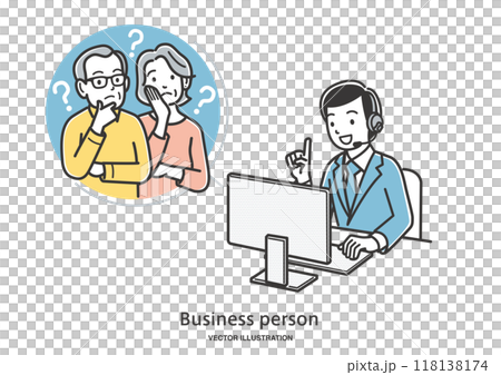 オンラインでアドバイザーに相談するシニア夫婦 オンラインでアドバイザーに相談するシニア夫婦 118138174