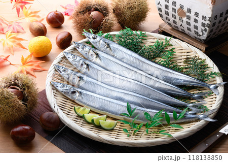 秋の味覚 北海道産 生さんま 118138850