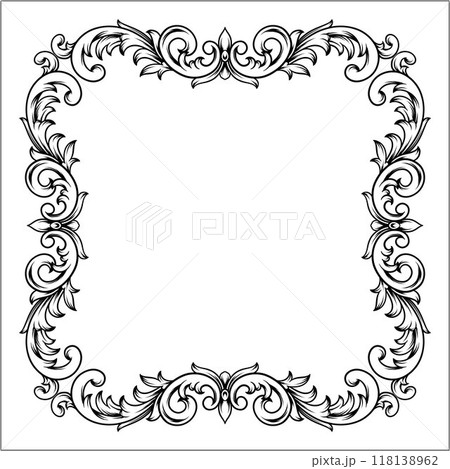 luxury black and white ornamental classic vector engraved frame luxury black and white ornamental classic vector engraved frame 118138962