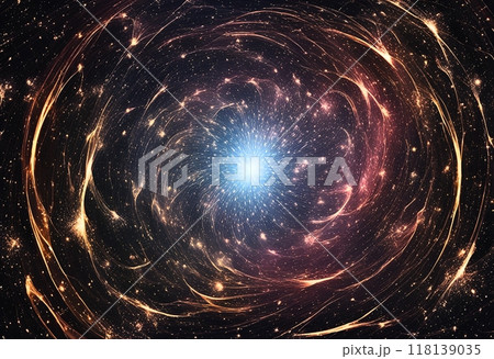 宇宙空間に開いたワームホール 118139035