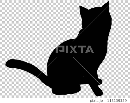 猫のシルエット 見上げるのイラスト素材 [118139329] - PIXTA