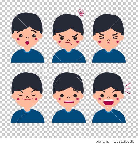 Boy or kid facial expression character....のイラスト素材 [118139339] - PIXTA