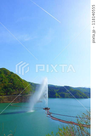 寒河江ダム 月山湖 大噴水 月山 西川町 寒河江ダム 月山湖 大噴水 月山 西川町 118140555