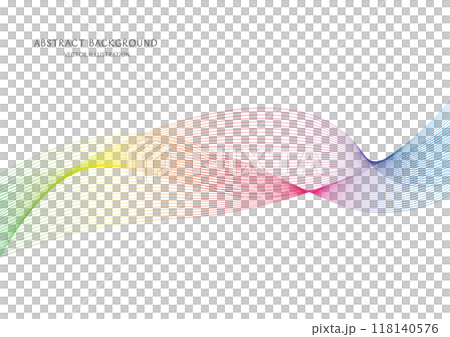 虹色グラデーションの抽象的な曲線の背景のベクター素材 118140576