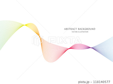 虹色グラデーションの抽象的な曲線の背景のベクター素材 118140577