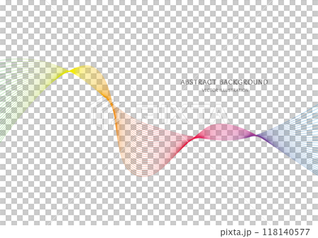 虹色グラデーションの抽象的な曲線の背景のベクター素材 118140577