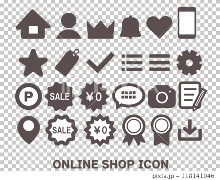 Various online shop icon sets 118141046