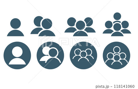 人のアイコン、グループのシルエットアイコンセット 人のアイコン、グループのシルエットアイコンセット 118141060