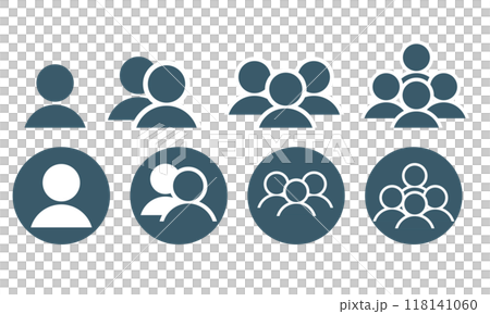 人のアイコン、グループのシルエットアイコンセット 人のアイコン、グループのシルエットアイコンセット 118141060