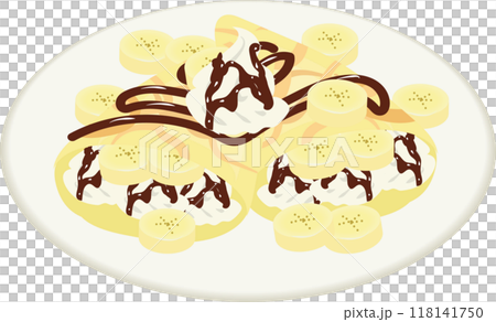 皿盛りチョコバナナクレープ 118141750