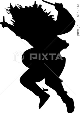 茨城県浅川のささらシルエット 118142848