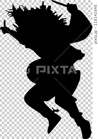 茨城県浅川のささらシルエット 118142848