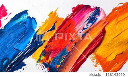 Vibrant Abstract Paint Strokes - Colorful Artistic Expression_1 118143960