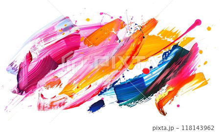 Vibrant Abstract Paint Strokes - Colorful Artistic Expression_2 118143962