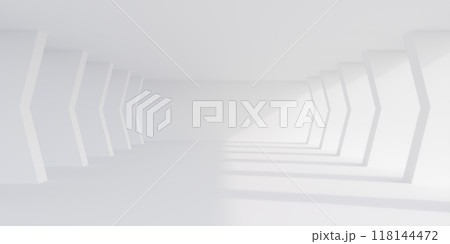 Empty  white space interior with sunlight and shadow, 3d rendering 118144472