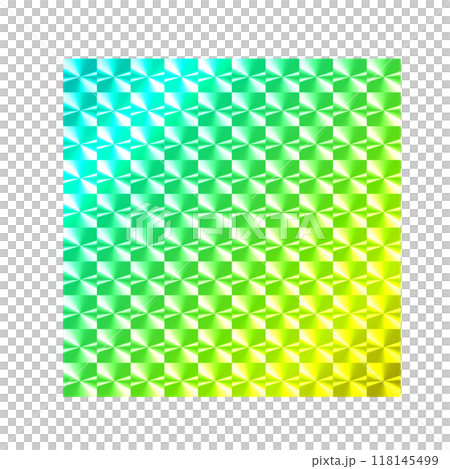 ホログラム_グリーンイエロー_斜め 118145499