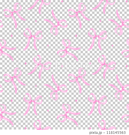 Coquette Ribbon Pink Seamless Pattern 118145563