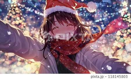 イルミネーションと雪降るクリスマス3 イルミネーションと雪降るクリスマス3 118145803