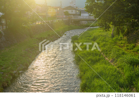 【日の出】女鳥羽川の風景【松本市】 118146061