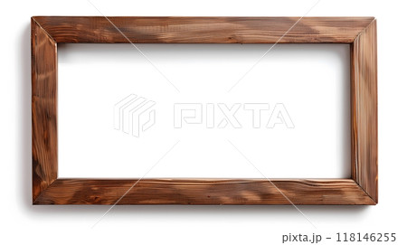 Empty Wooden Picture Frame Isolated on White Background_4 Empty Wooden Picture Frame Isolated on White Background_4 118146255