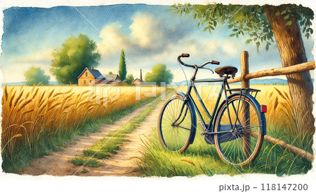 自転車の水彩画 118147200