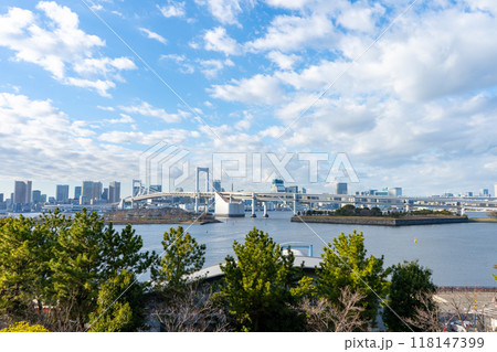 東京都お台場　レインボーブリッジのある風景 118147399