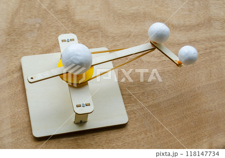 Do It Yourself Sun, Earth and Moon Orbit Model. Earth and DIY concept 118147734