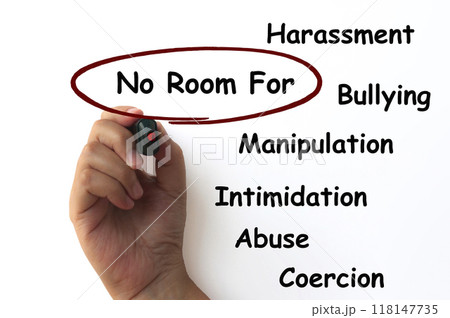 Hand written on No Room For all the negativity concept 118147735