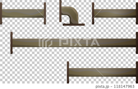 スチームパンクのファンタジー世界の細いパイプ素材 スチームパンクのファンタジー世界の細いパイプ素材 118147963