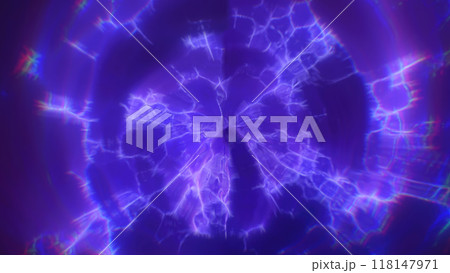Abstract digital glowing vibrant purple light frame vortex creating a tunnel-like effect hi-tech abstract background Abstract digital glowing vibrant purple light frame vortex creating a tunnel-like effect hi-tech abstract background 118147971