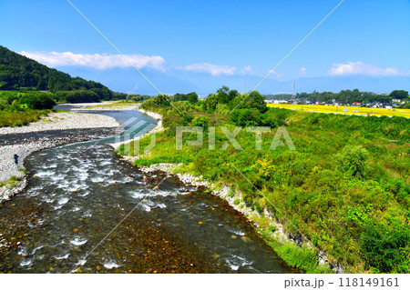 三峰川橋/三峰川より木曾駒ヶ岳方面を望む(長野県伊那市)【2024.9】 三峰川橋/三峰川より木曾駒ヶ岳方面を望む(長野県伊那市)【2024.9】 118149161