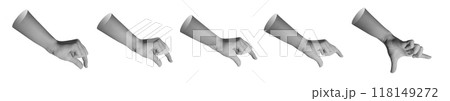 Kid s hand gestures showing size from big to small isolated on white. grabbing, comparing, seizing, 118149272