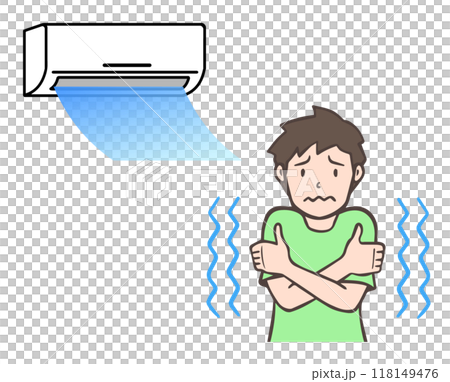 房で冷える男性 118149476