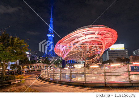 《愛知県》名古屋栄・繁華街の夜景 118150379
