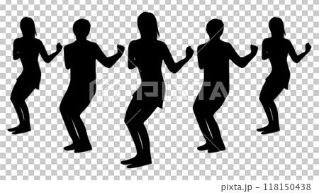 五個人跳舞的剪影 五個人跳舞的剪影 118150438