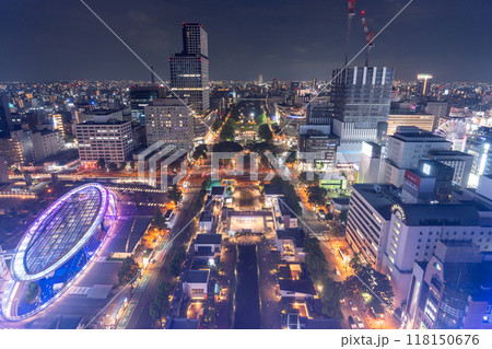 《愛知県》名古屋栄・繁華街の夜景 118150676