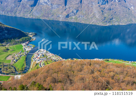 Breathtaking views from the Stegastein Lookout in Aurlandsfjellet, Norway. 118151519