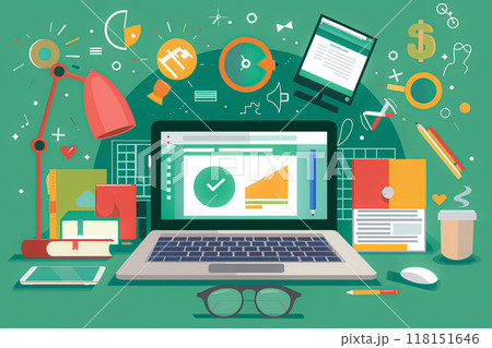 Online teaching platform with educators and students in a virtual setting Online teaching platform with educators and students in a virtual setting 118151646