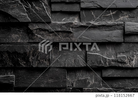 Dark gray slate wall cladding background, the...のイラスト素材 [118152667] - PIXTA