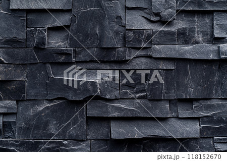 Dark gray slate wall cladding background, the...のイラスト素材 [118152670] - PIXTA