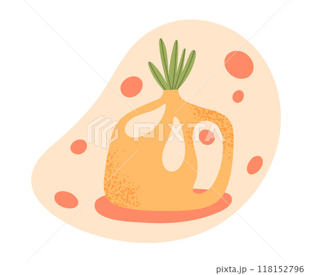Abstract vase. Modern art design element, indoor decoration flat vector illustration. Hand drawn vase Abstract vase. Modern art design element, indoor decoration flat vector illustration. Hand drawn vase 118152796