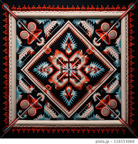 Native American eskimo traditional pattern ethnic design background Native American eskimo traditional pattern ethnic design background 118153068
