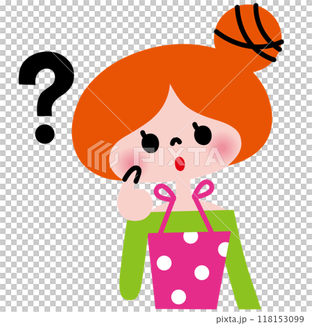疑問を持つ若いかわいい主婦 118153099