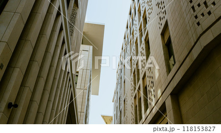 Cityscape office buildings with modern corporate architecture - business and success concept. High quality photo Cityscape office buildings with modern corporate architecture - business and success concept. High quality photo 118153827