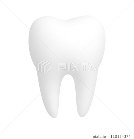 Tooth isolated on white background. Vector illustration 118154374